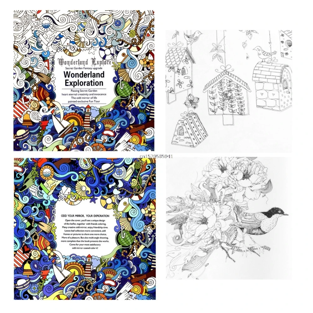 Граффити подарки книги Wonderland Exploration книжка раскраска английский молодых