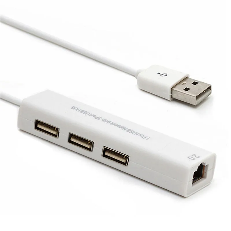 100 Мбит/с Ethernet-USB с 3 USB-портами Φ 2 0 RJ45 сетевая карта USB для Ethernet-адаптера |