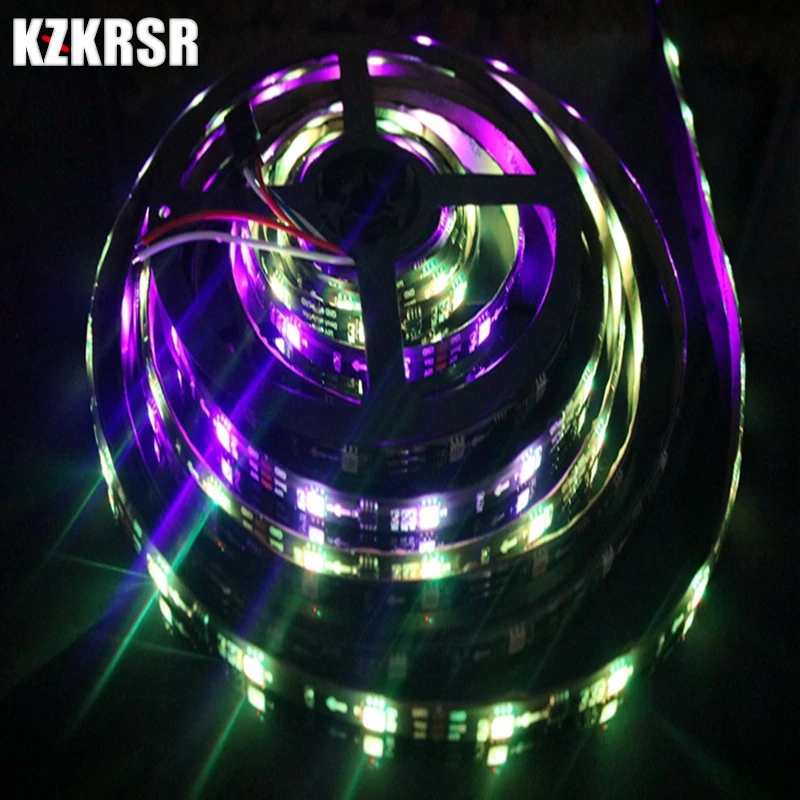 KZKRSR DC12V 5 м/рулон Светодиодная лента IP20/IP65/IP67 водонепроницаемая WS2811 5050 SMD RGB полоса