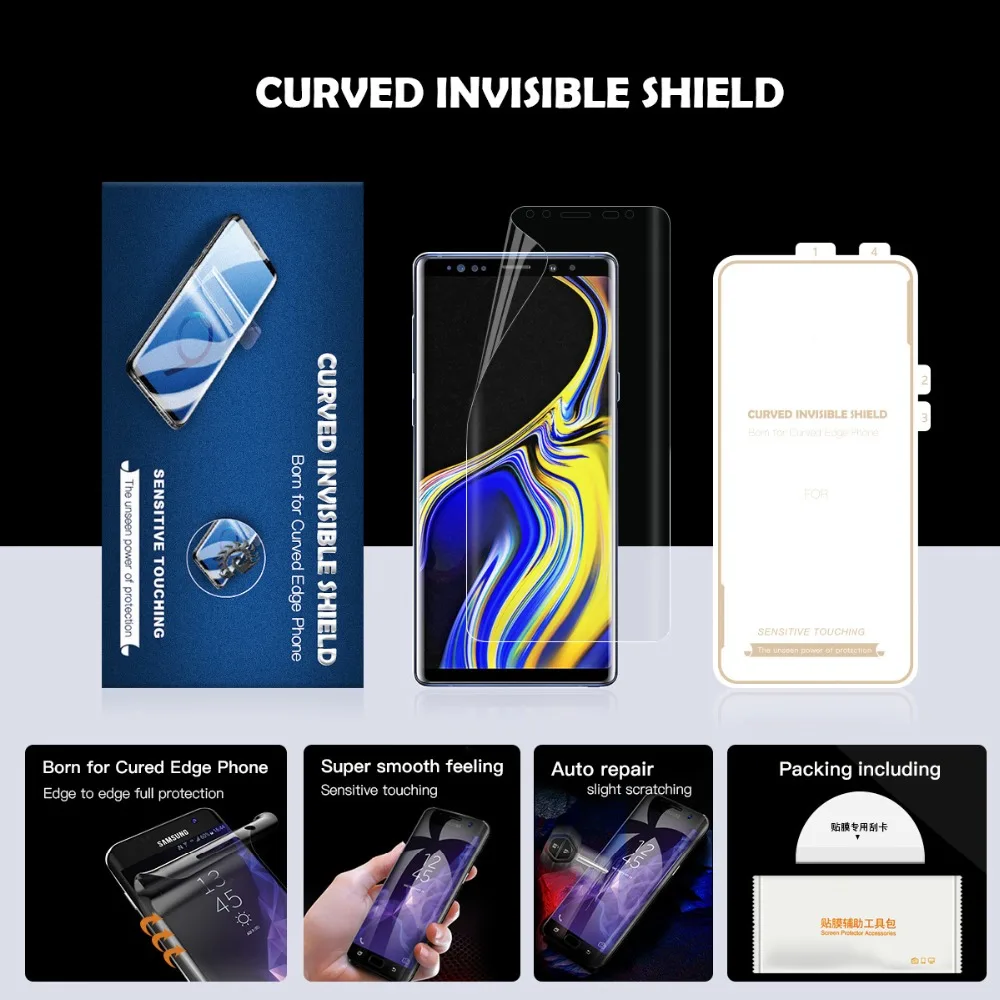 Нано-пленка изогнутая невидимая защитная пленка из ТПУ для Samsung Galaxy S10 S9 S8 Plus S7 edge