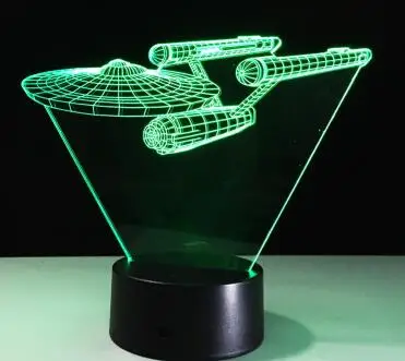 Детский сон 3D ночник AT-AT Imperial Walker Falcon светодиодный настольный светильник домашний декор USB Настольный Lampara Прямая поставка - Испускаемый цвет: Star Trek