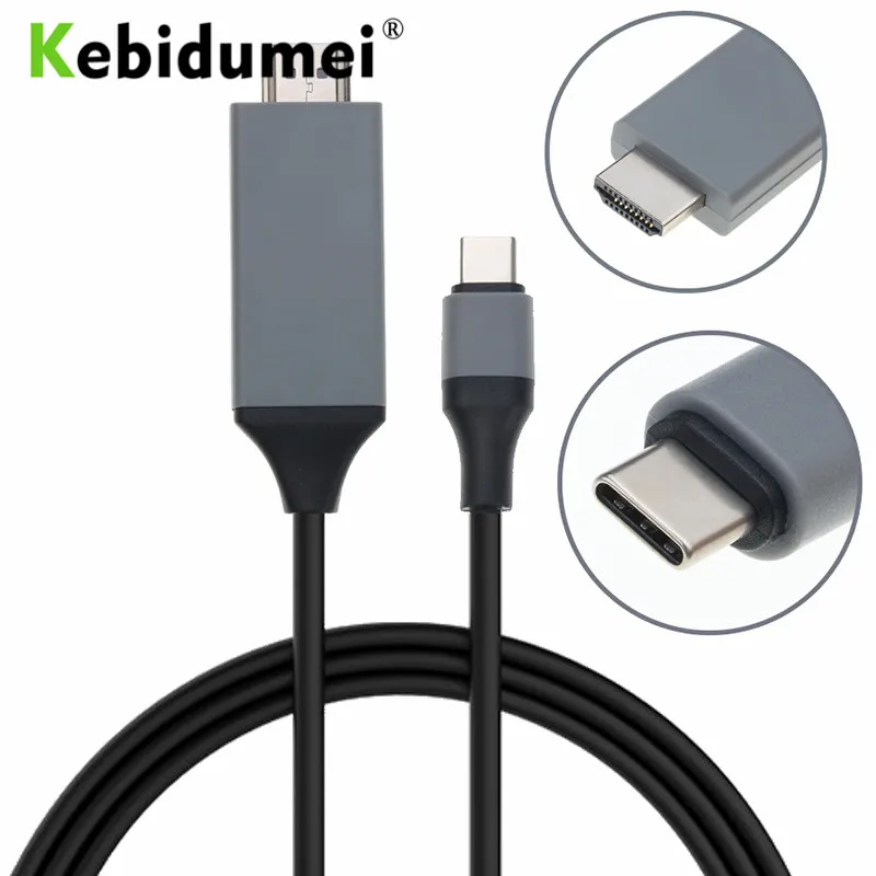 Kebidumei 4K 30Hz HD Удлинительный кабель/адаптер 2M USB C кабель 3 1 Type к HDMI совместимый