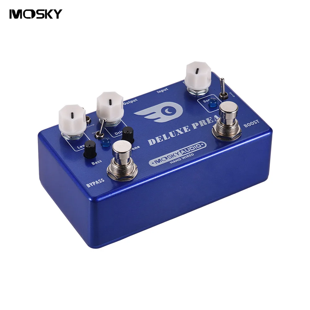 MOSKY AMP TURBO 2-в-1 гитарная педаль Boost + Классический Overdrive эффекты металлический