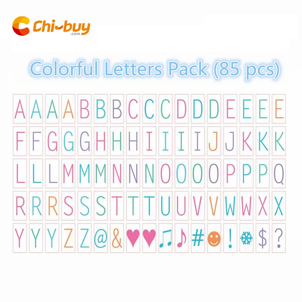 CHIBUY 85 шт цветные буквы символа & карты с глифами для формата А4 светильник
