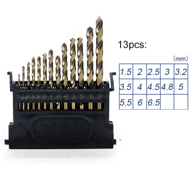 13pcs M42 HSS Сверло Набор для Metal содержат 8% высокое Кобальт медных, стальных, алюминиевых дерево нержавеющая сталь Кобальт сверла - Цвет: 13pcs