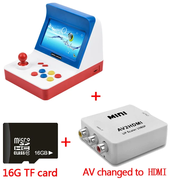 white-blue withHD TF Портативная ретро мини портативная игровая консоль 4,3 дюймов 64 бит 3000 видеоигры Классическая семейная игровая консоль подарок ретро аркадная - Цвет: white-blue withHD TF