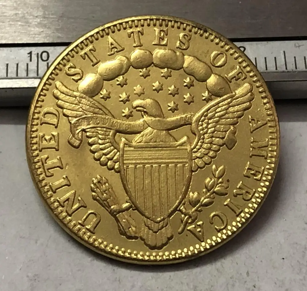 1804 США тюрбан HEAD $5 24K позолоченный доллар точная копия (Орел и щит на обратной