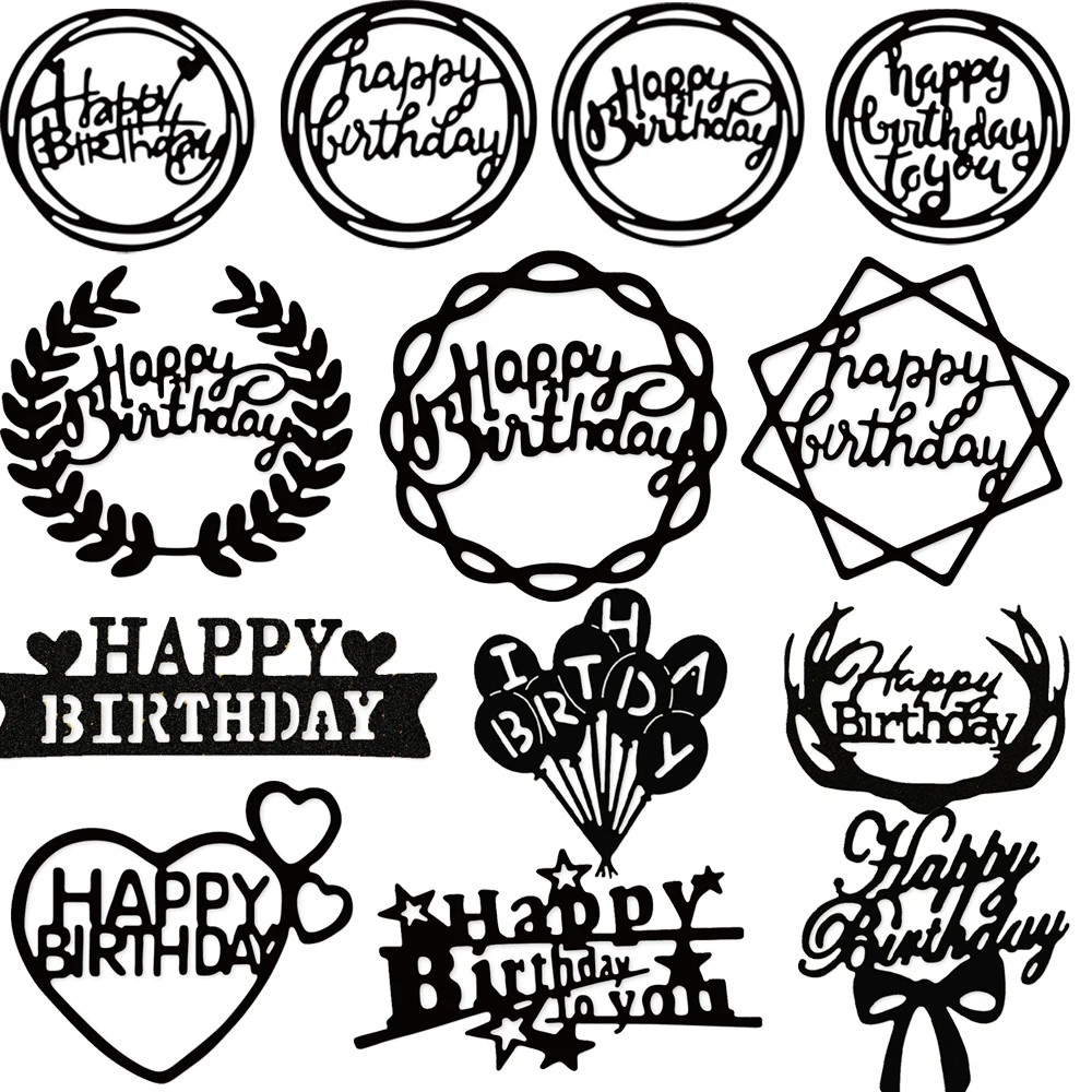 Estel Happy Birthday Frame Металлические Стальные режущие штампы трафареты для скрапбукинга