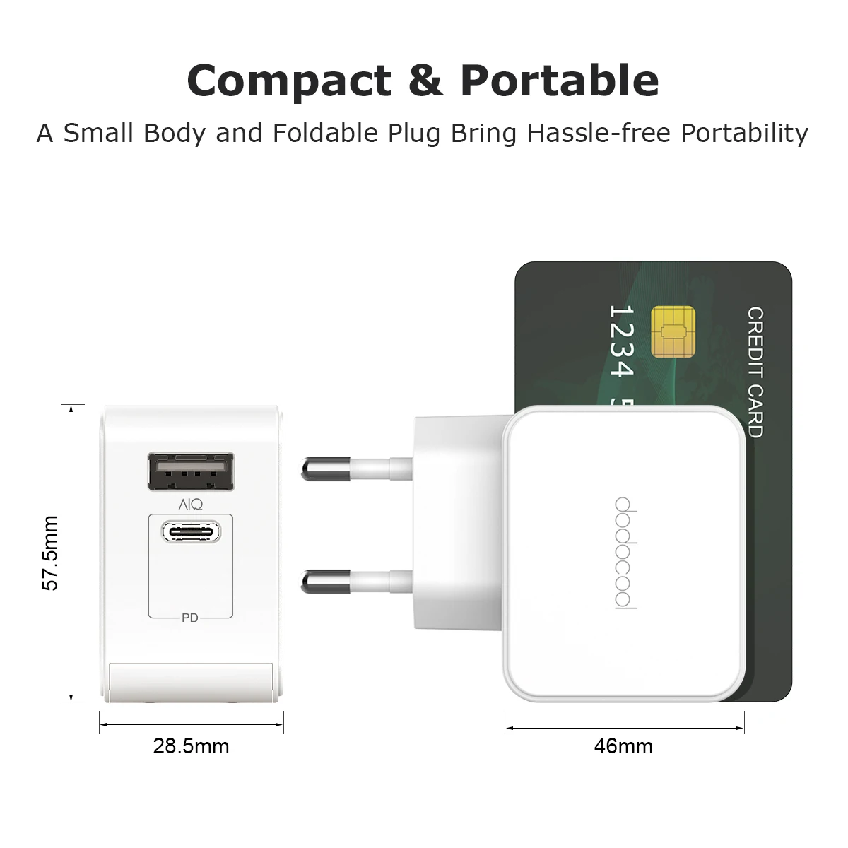 Dodocool 30 Вт USB-C PD USB-A двойное настенное зарядное устройство адаптер питания с доставкой питания для Apple MacBook IPad Pro iPhone X