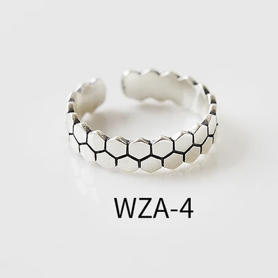 WAZ-4 Кольца на кастет, Настоящее серебро 925, ювелирное изделие, Ретро стиль, минимализм, панк стиль, Joyas Haut Femme Bague Femme Aneis, кольца в стиле «Бохо» Для женщин Anillos - Цвет основного камня: WAZ-4
