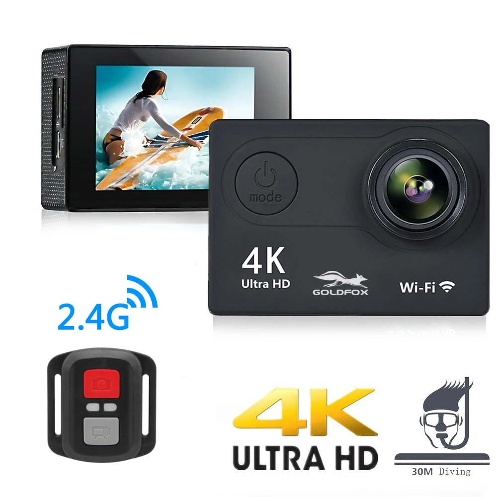 Pаспродажа Экшн-камера H9R Ultra HD, 4K, Wi-Fi, дистанционное управление, Спортивная видеокамера с записью, DVR DV Go, Водонепроницаемая мини-камера для шлема Pro