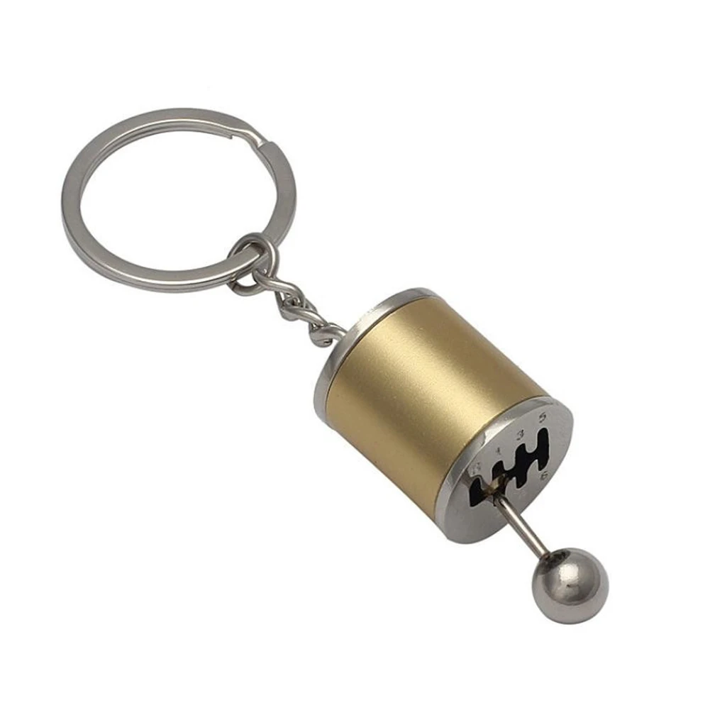 Car Keychain Gear Shift Knob Type Car Modified Key Ring Auto Metal Key Chain car-styling Red Yellow Silver Blue Black - Название цвета: yellow