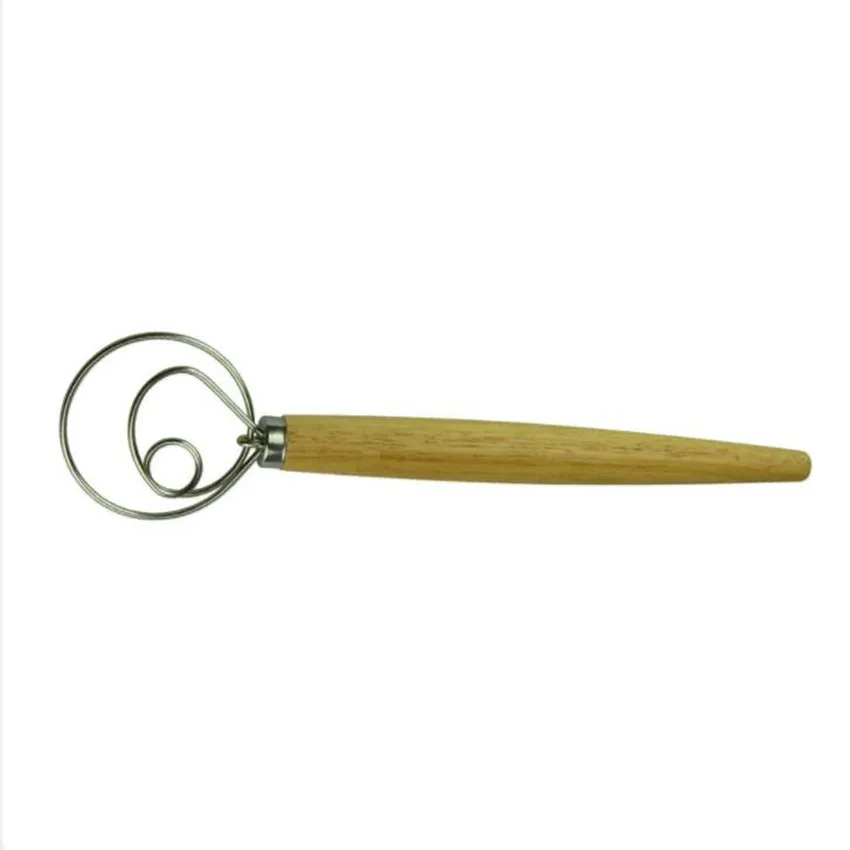 

Free shipping dough whisk bread proofing danish whisk egg whisk with wooden handle