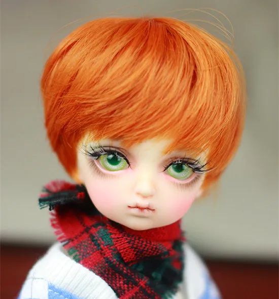 1/6 1/4 1/3 BJD DD SD кукольные парики Высокая температура провод Оранжевый Короткие волосы natual кудрявые парики кукла аксессуары