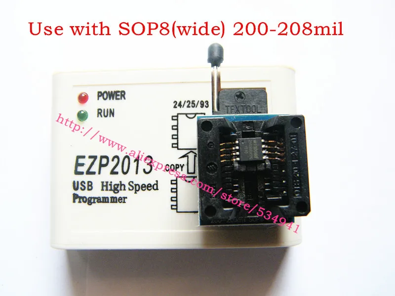 Высокоскоростной usb-программатор EZP2013 + адаптер SOP8150mil 200mil тестовый зажим SOIC8 CH341A