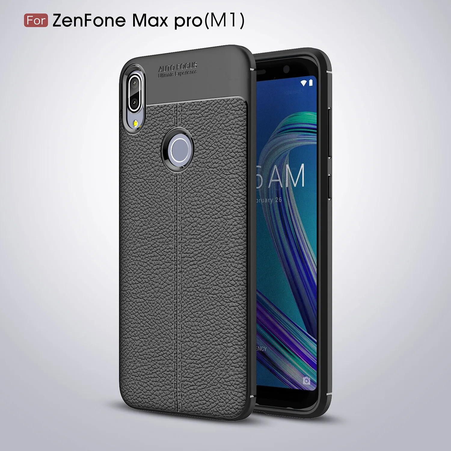 Черный Чехол для Asus Zenfone Max Pro M2 ZB631KL Litchi, мягкий силиконовый чехол из ТПУ для Asus Zenfone Max M2 ZB633KL ZB601KL ZB602KL - Цвет: Черный