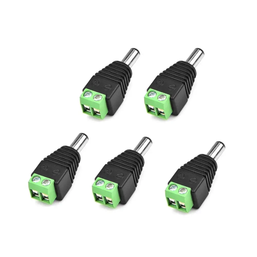 DC Male 5 шт. 2Pin 4pin 10 мм RGB один цвет Сварка аксессуары Пайки PCB к PCB кабель адаптер для 5050 светодиодные ленты светильник - Испускаемый цвет: DC Male