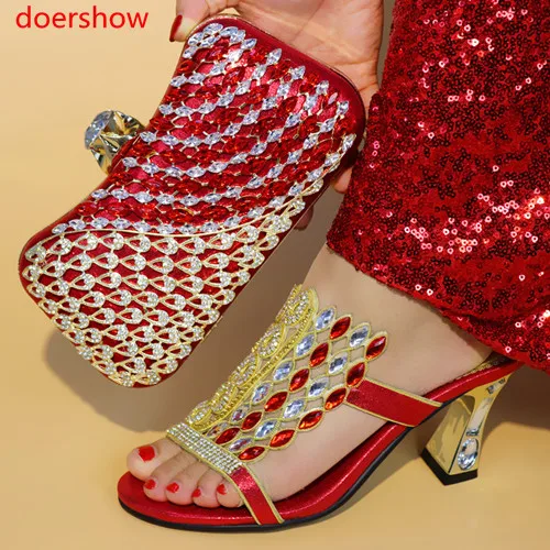 Doershow Новый Модный комплект обуви и сумки Новинка 2018 женская модель в Италии