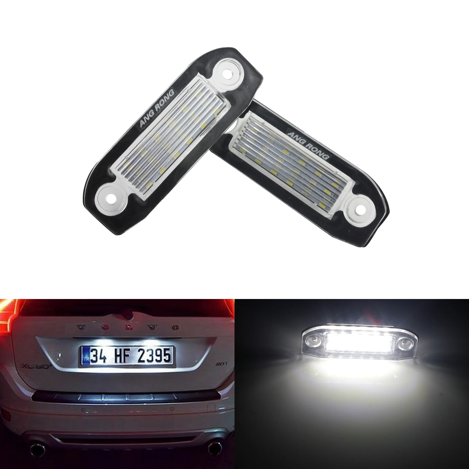 ANGRONG 2 Canbus светодиодное Освещение номерного знака для Volvo C70 S40 S60 S80 V50 V60 V70 XC60 XC70