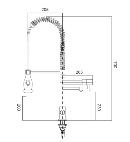 Кухонный выдвижной смеситель с распылителем для чистой воды кухонный 3 сторонним