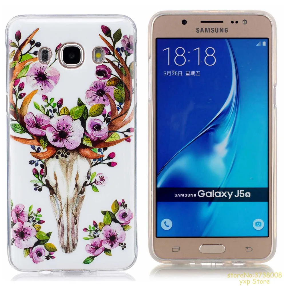 Светящийся чехол для телефона Samsung J5 2016 J510 мягкий светящийся в темноте из ТПУ и