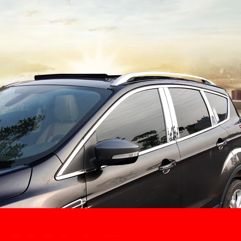 Stainless Steel Full Window Frame Molding Trim Strips With Center Pillars For Ford Kuga Escape 2013- C520 Car Styling
