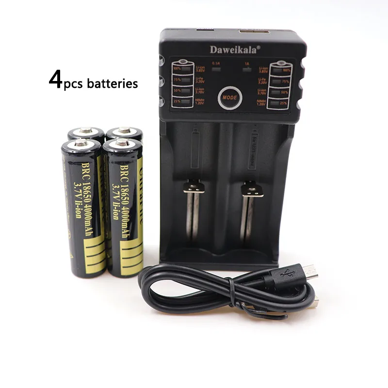 Белый 2S4S6 шт. 3,7 V 4000mAh 18650 батарея литий-ионная аккумуляторная батарея для фонарика фонарь электронная сигарета и USB зарядное устройство - Цвет: Белый