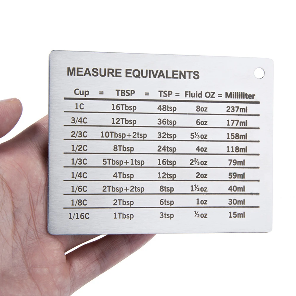 Home Magnetic Mount Spoon Accessories Baking Scale Plate Kitchen Measuring Cups Cooking Conversion Chart | Дом и сад