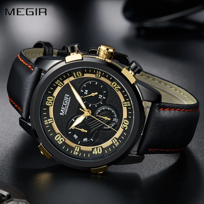 MEGIR часы для мужчин люксовый бренд Relogio Masculino хронограф модные спортивные мужские