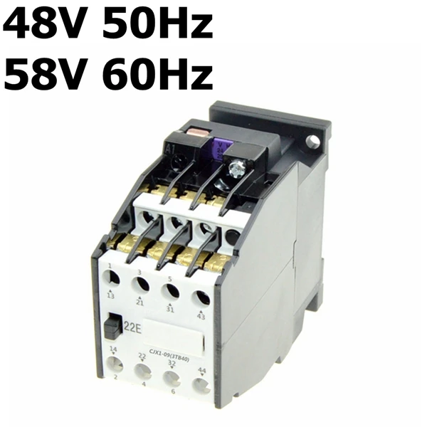 48V Ac Контактор 9a 3 P 2NO 2NC 220 В 24 В 380 В 110 В катушки вольт 50 Гц ith 20A Двигатель Магнитная Starter Пускатели 35 мм din рейку - Цвет: 48V