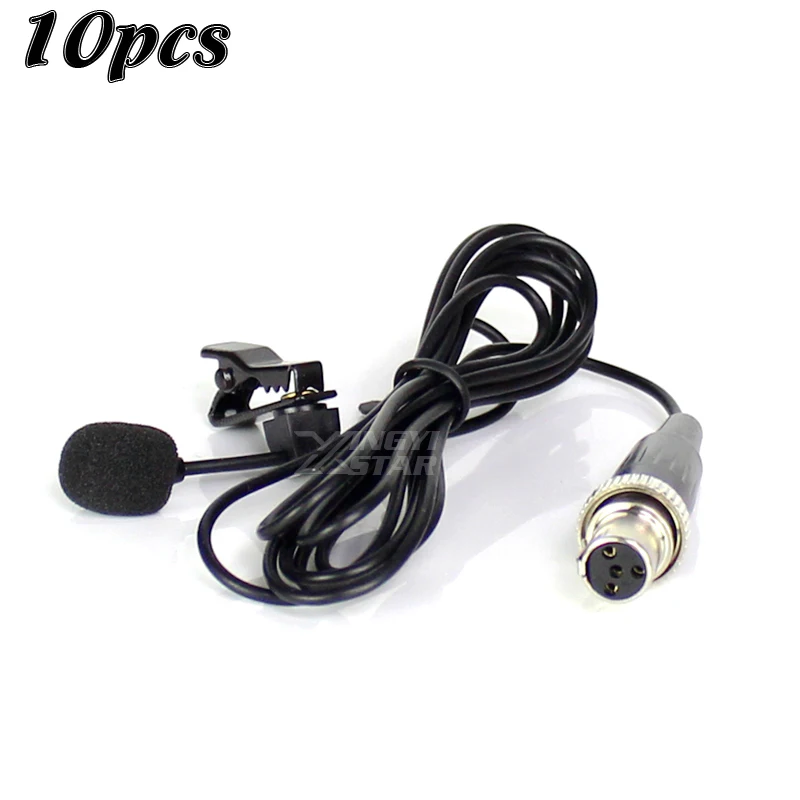 10 шт. мини XLR 4 Pin TA4F замок петличный микрофон с зажимом Микрофон Для MIPRO UHF