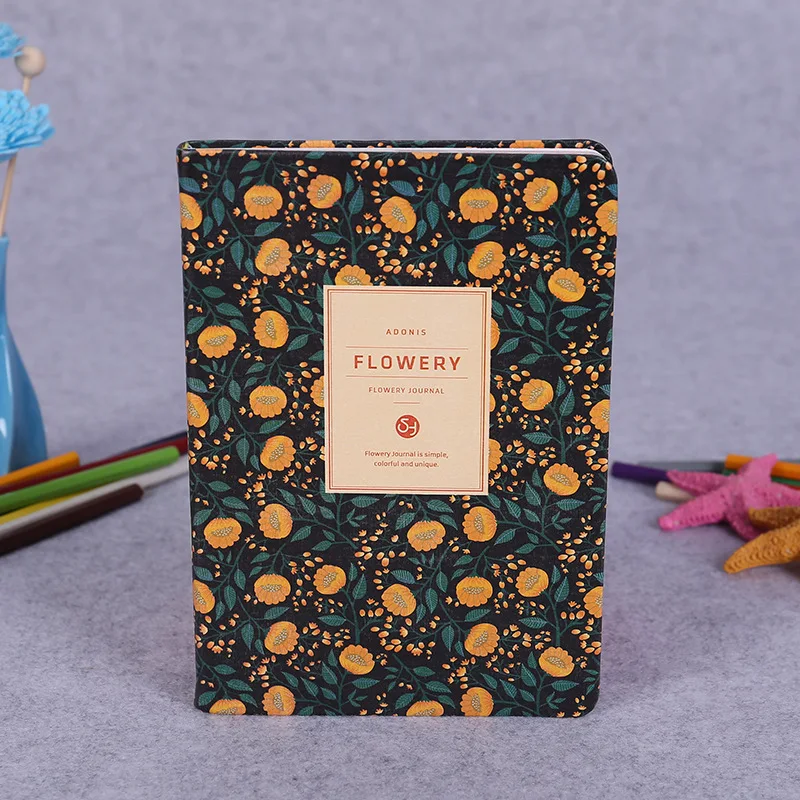Винтажная записная книжка еженедельник из искусственной кожи с цветком Флора, блокнот Escolar Papelaria Kawaii канцелярские принадлежности