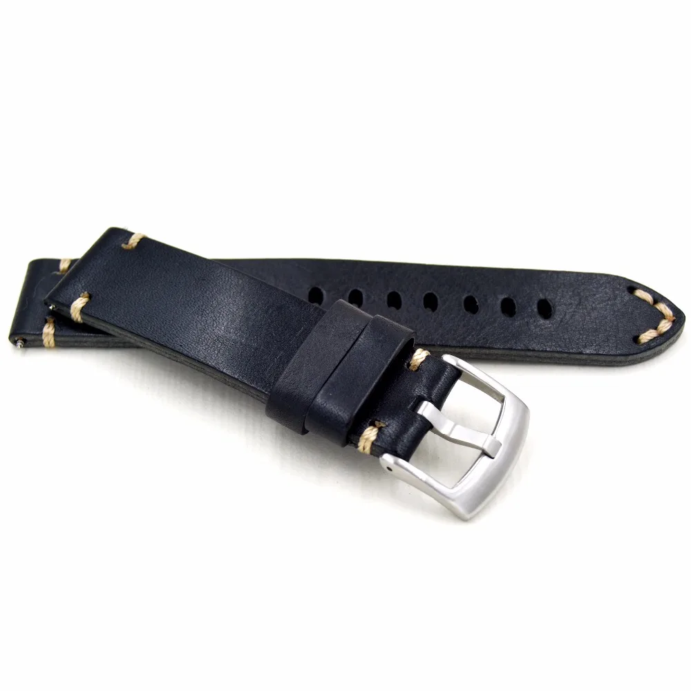 18 19 20 21 22mm Men Retro Handmade Genuine Leather Watch Band Strap High Quality Wristband Belt Bracelet For Omega Zenith Seiko | Наручные