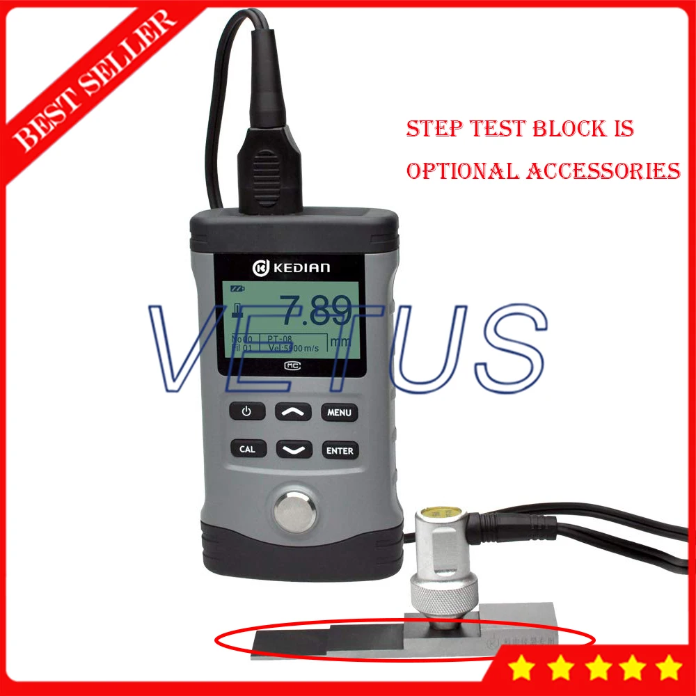 Цифровой ультразвуковой толщиномер для металлов пластика керамики тестирование