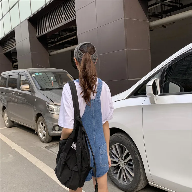 Женский джинсовый комбинезон свободный в Корейском стиле джинсы на подтяжках| |