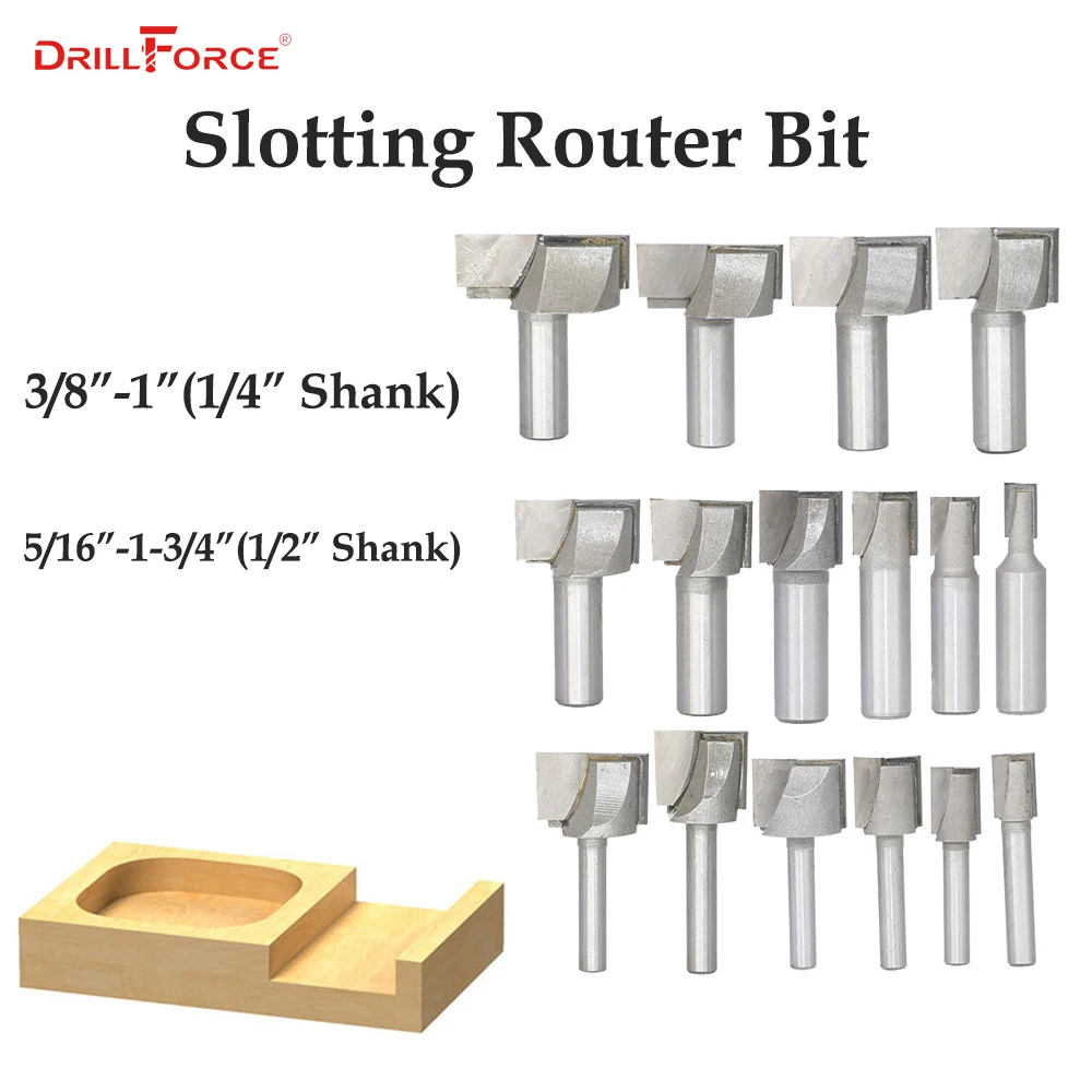 

Инструменты Drillforce, 1 шт., 1/4 дюйма и 1/2 дюйма, фреза с хвостовиком, твердосплавная концевая фреза, фреза для деревообработки