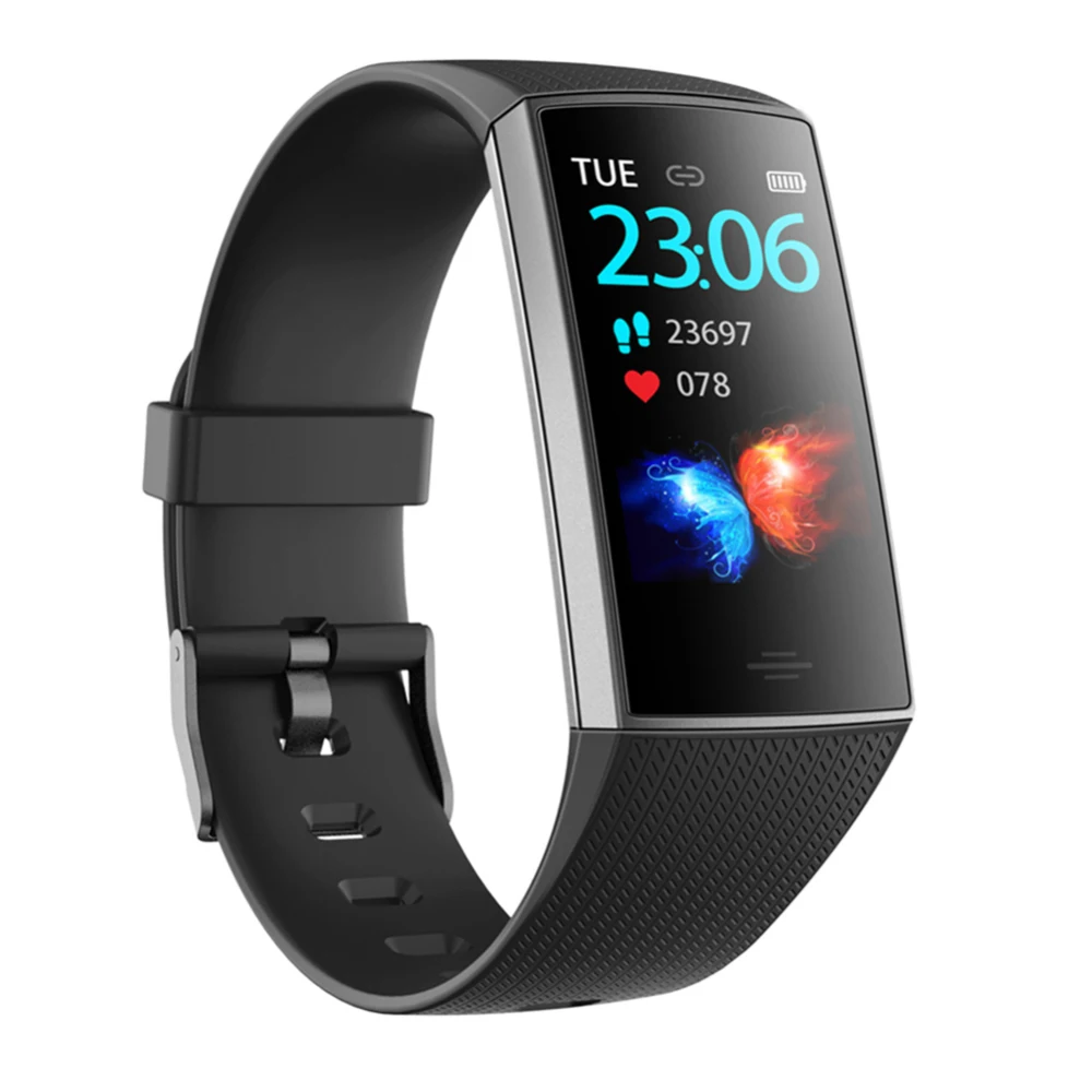 Водонепроницаемый спортивный смарт-браслет IP67 с функцией измерения кровяного