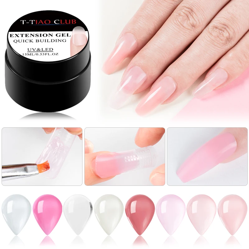 

T-TIAO CLUB Poly Quick Extension UV Nail Gel Polish Soak Off Building UV LED Builder Nail Gel Finger Nails Art Manicure Lacquer