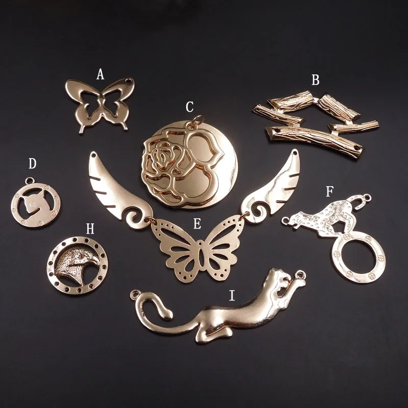 3 шт Ассорти Высокое качество элегантная Золотая Бабочка Роза леопард амулет