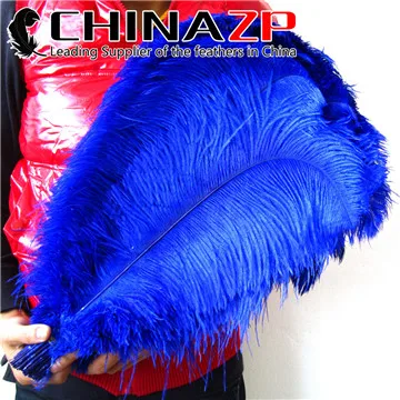 CHINAZP перо розничная 45~ 50 см(18~ 20 дюймов) длина 50 шт/партия красочные большие пушистые страусиные перья для свадебных украшений - Цвет: Royal Blue
