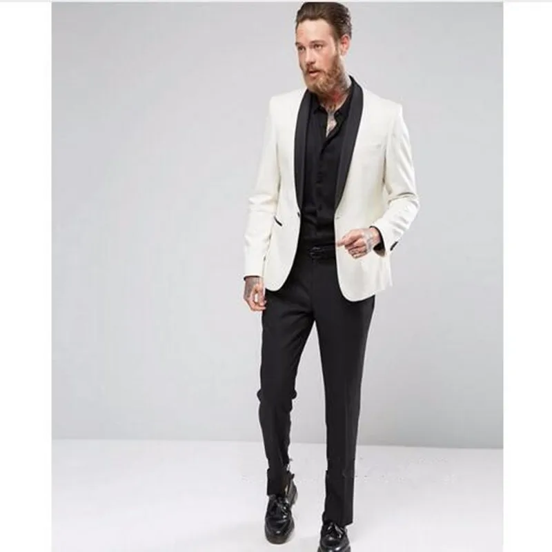 

Latest Coat Pant Designs Groom Tuxedos Wedding Suits Shawl Lapel Best Men Suit Wedding Suits Custom Made (Jacket+Pants)