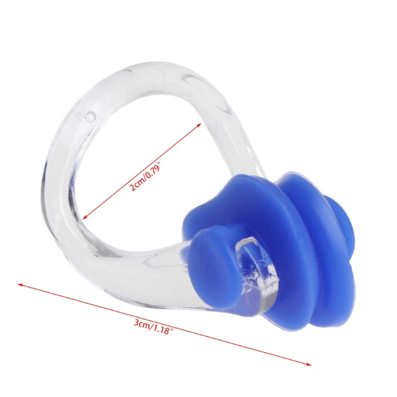 

1 Pc Men Women Clear Blue PVC Silicone Swim Swimming Nose Clip