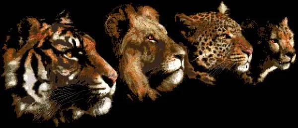 

14/16/18/27/28 Top Quality hotsell lovely counted cross stitch kit tiger lion leopard wolf four beasts king of forest