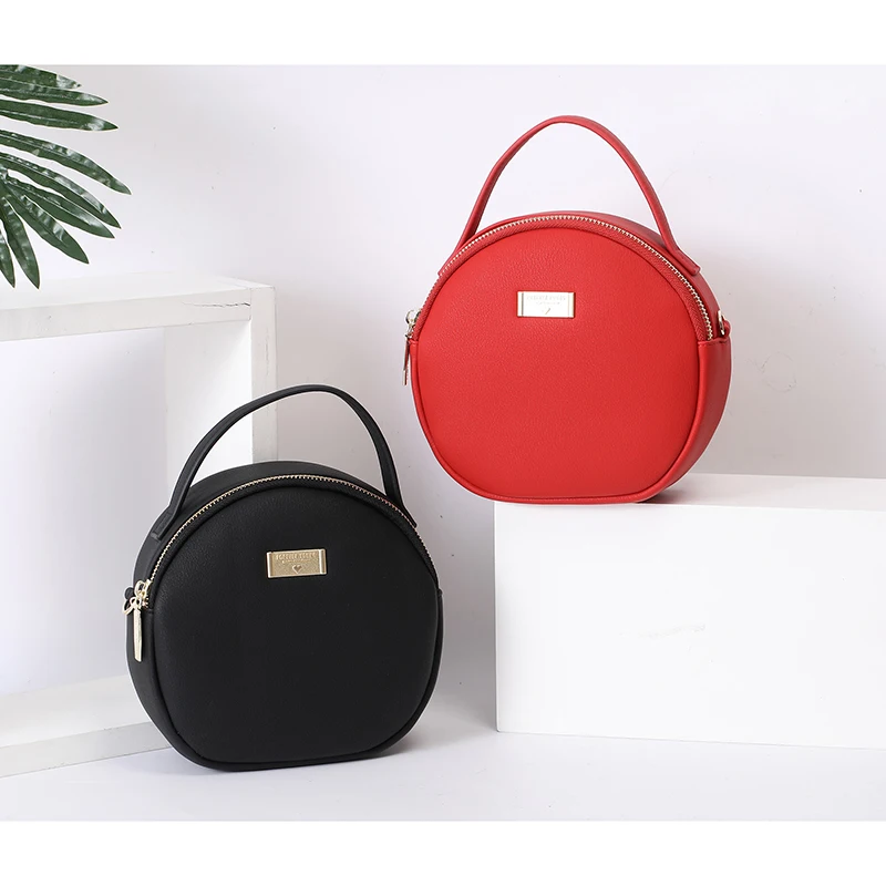 Круглые Женские сумки маленькие через плечо из искусственной кожи женские мини