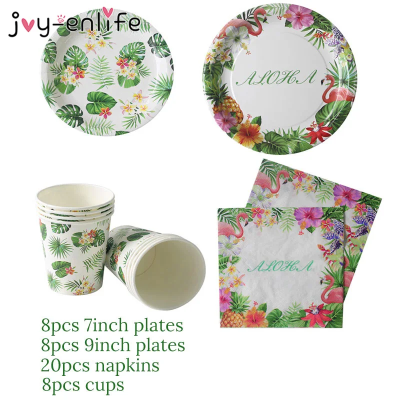 Одноразовая посуда фламинго товары для вечерние Алоха украшение на свадьбу день