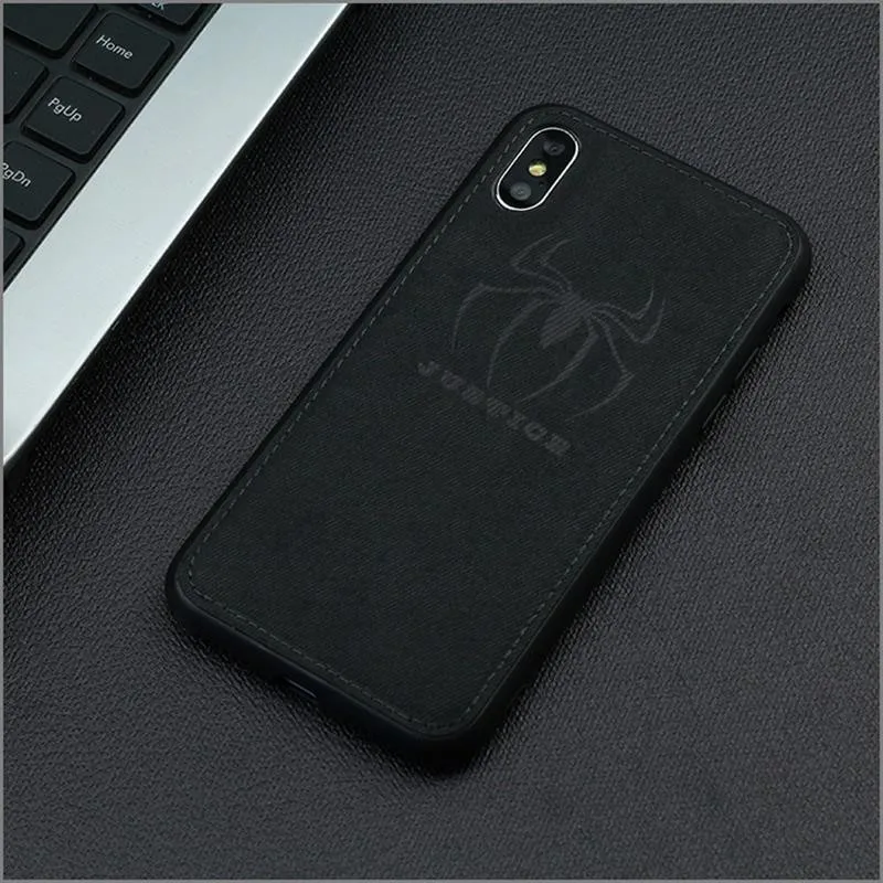 BlackSpiderMan Марвел Мстители ткань чехол для телефона для Iphone 7 8 6 6s Plus X Xs Max Xr паук ткань мягкий чехол DC Вселенная холст силиконовый чехол - Цвет: BlackSpiderMan