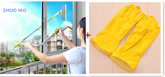 

High-rise Window cleaning brush washing windows and Waterproof latex gloves window cleaner dust brush cleaning tools