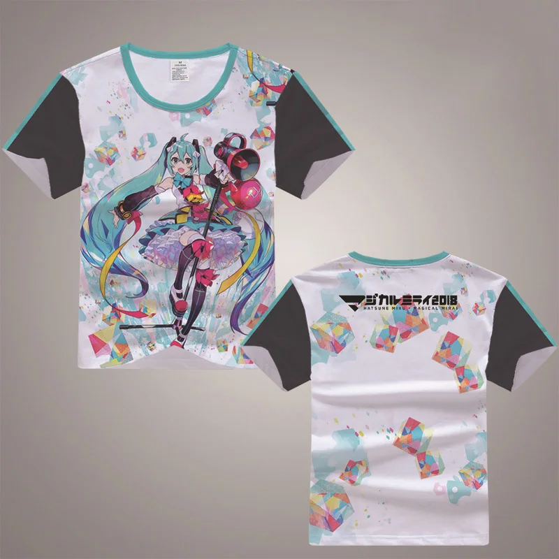 Hatsune Miku Kagamine Rin Len Snow Miku Live, футболка с 3D принтом, костюм для косплея для мужчин и женщин, Повседневная футболка, футболки с коротким рукавом - Цвет: 1