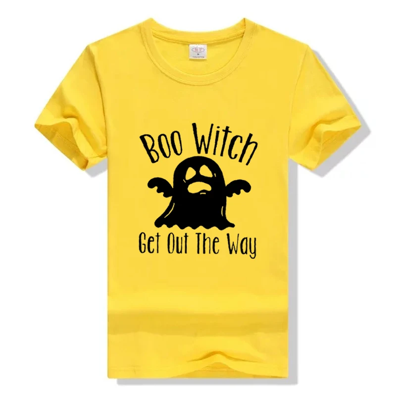 Футболка На Хэллоуин футболка с круглым вырезом и надписью Boo Witch Out The Way|Футболки|