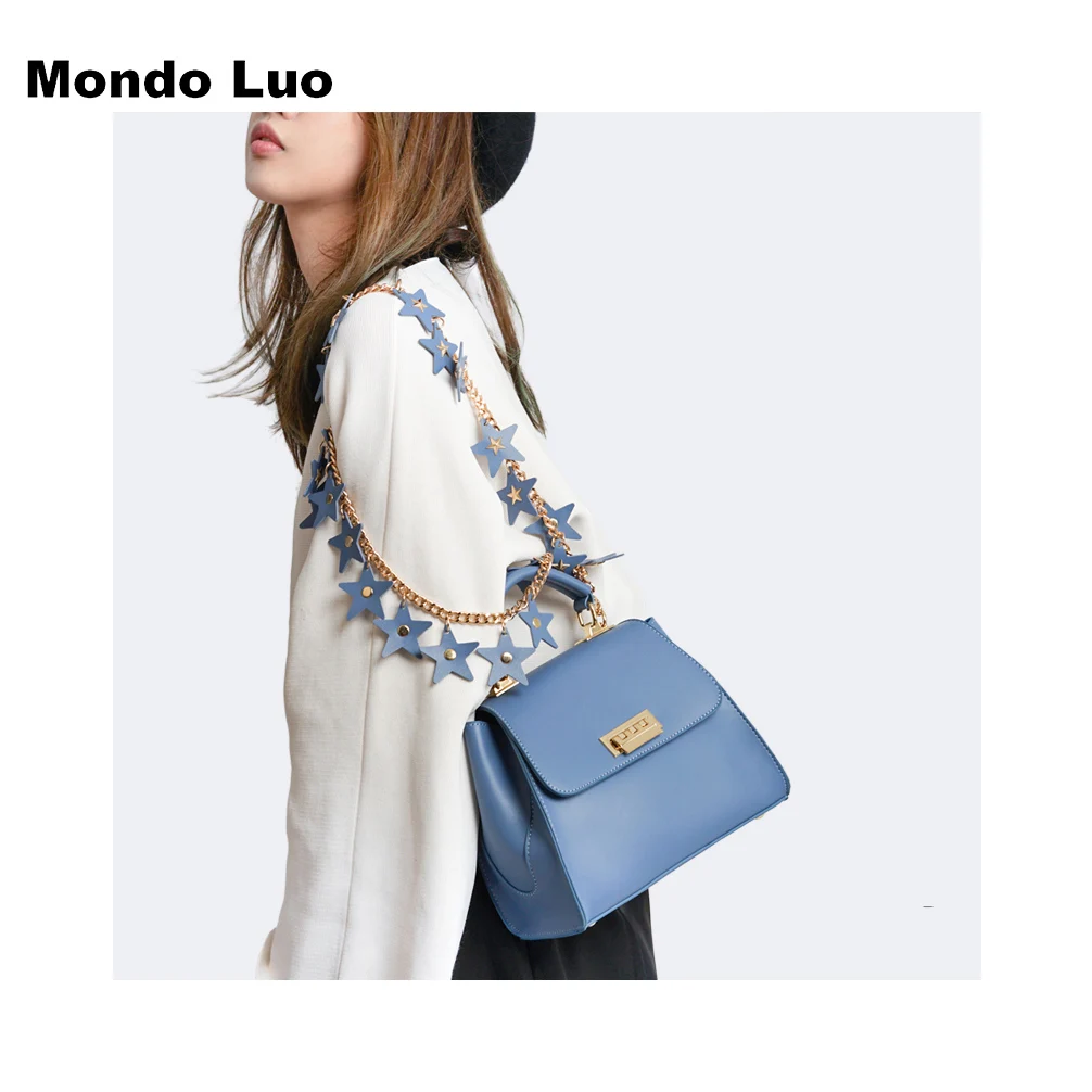 Женская универсальная однотонная мини сумка на одно плечо с цепочкой в форме